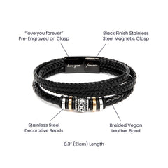 Your Love is not Just a Feeling - Mens Leather Bracelet