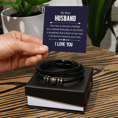 Your Love is not Just a Feeling - Mens Leather Bracelet
