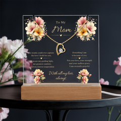 Mom - Eternally Grateful - Forever Love Necklace and Acrylic